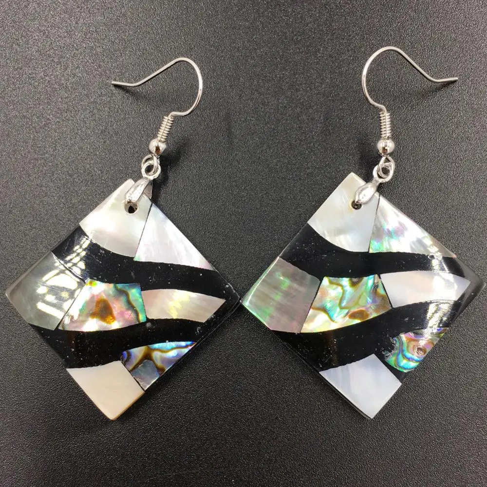 Free shipping Fashion Jewelry New Zealand Abalone Shell Art Dangle Earring WB783 | Украшения и аксессуары
