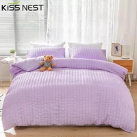 european and american style plain dyed seersucker technicsluxury bedding set nordic bed cover 150duvet cover 200x200 for home