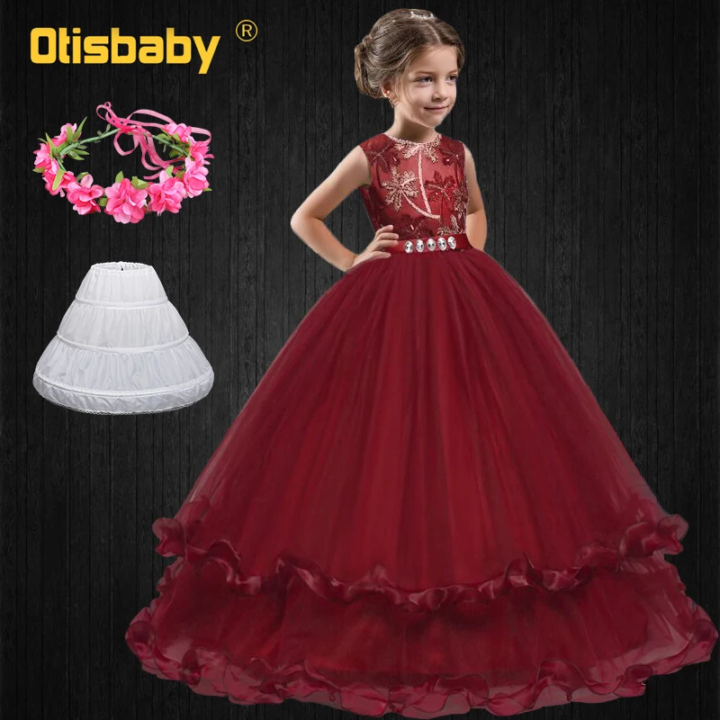 Летнее Элегантное свадебное платье для девочек детские Вечерние платья из тюля с