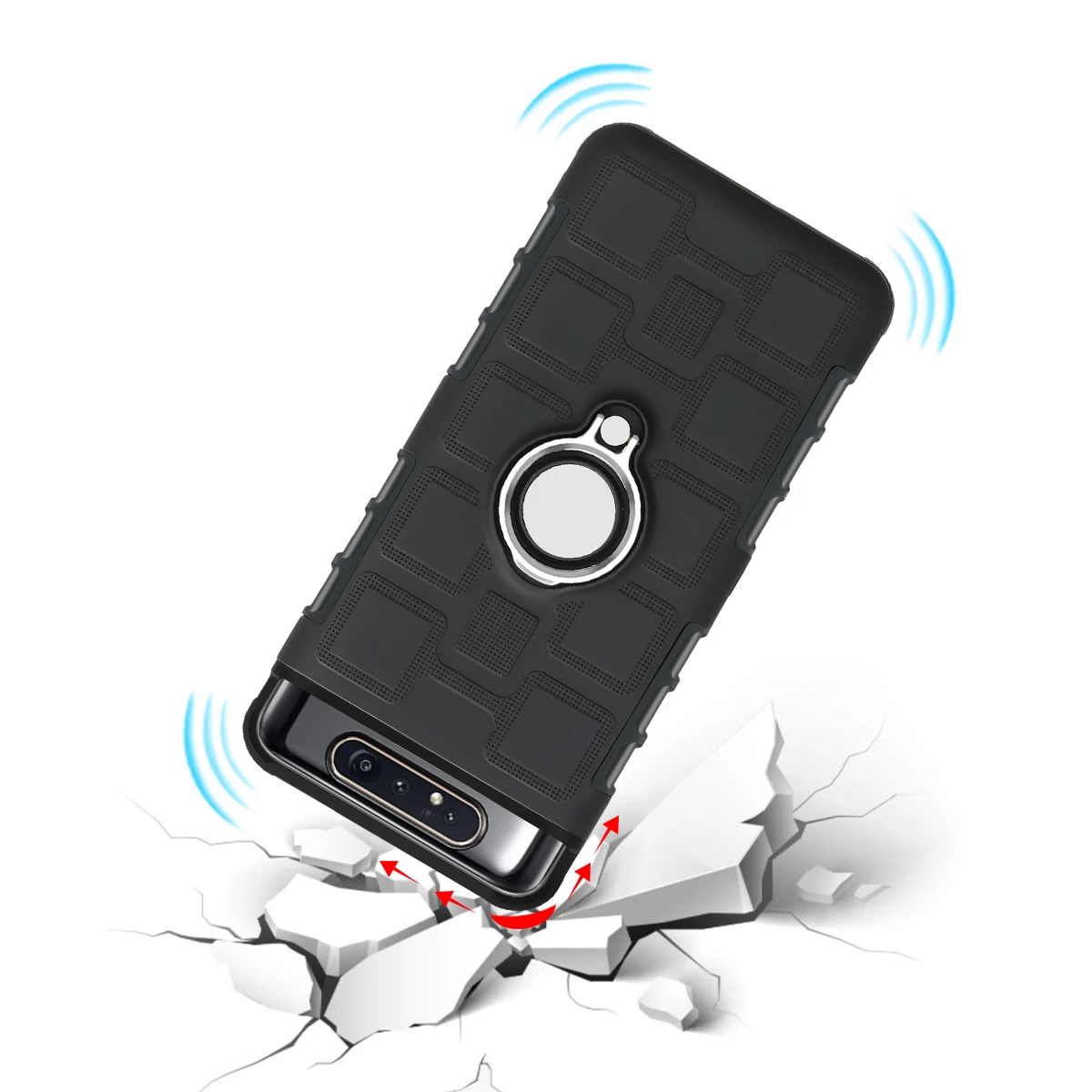 Чехол кобура с металлическим кольцом для Samsung A80 автомобильный магнитный