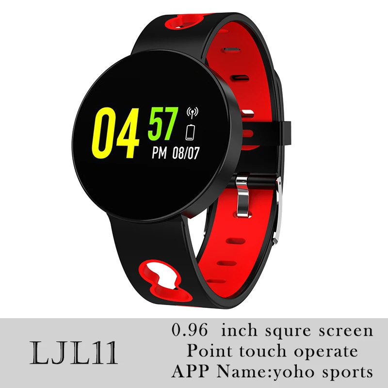 LJL11 Black Red 696, Q9, Смарт часы, водонепроницаемые, с напоминанием о звонках, умные часы, для мужчин, с монитором сердечного ритма, модные, фитнес-трекер, наручные часы для женщин - Цвет: LJL11 Black Red