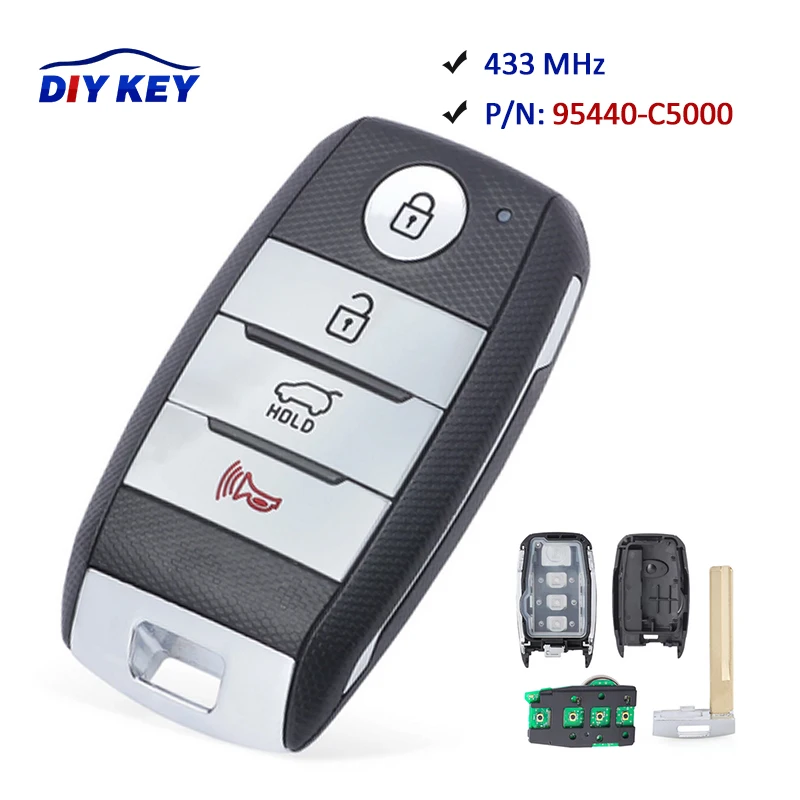 

DIYKEY Smart Remote Control Car Key With 4 Buttons 433.92MHz ID47 Chip for Kia Sorento 2015 2016 2017 2018 2019 Fob 95440-C5000