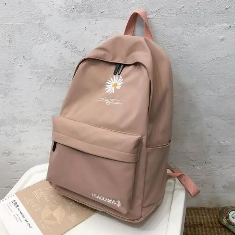 Школьная сумка с цветочным принтом для девочек, нейлоновый водонепроницаемый милый рюкзак для учеников средней школы для подростков