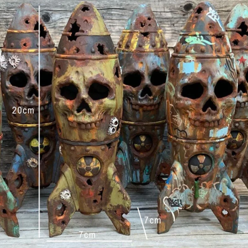 

The Skull Bomb-маленький орнамент из смолы с ядерной головой, украшение в форме бомбы с черепом на Хэллоуин, орнамент из смолы