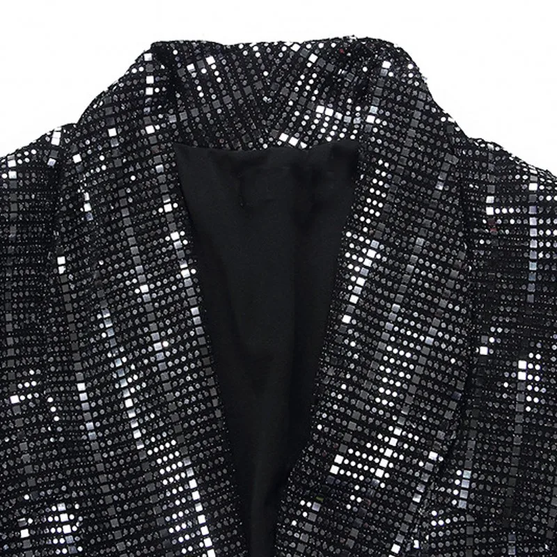 Spring New Women Bling Sequined Party Long Blazer Dress Elegant Slim Fit Lapel Collar OL Work Suit Female Jacket Coats | Женская одежда