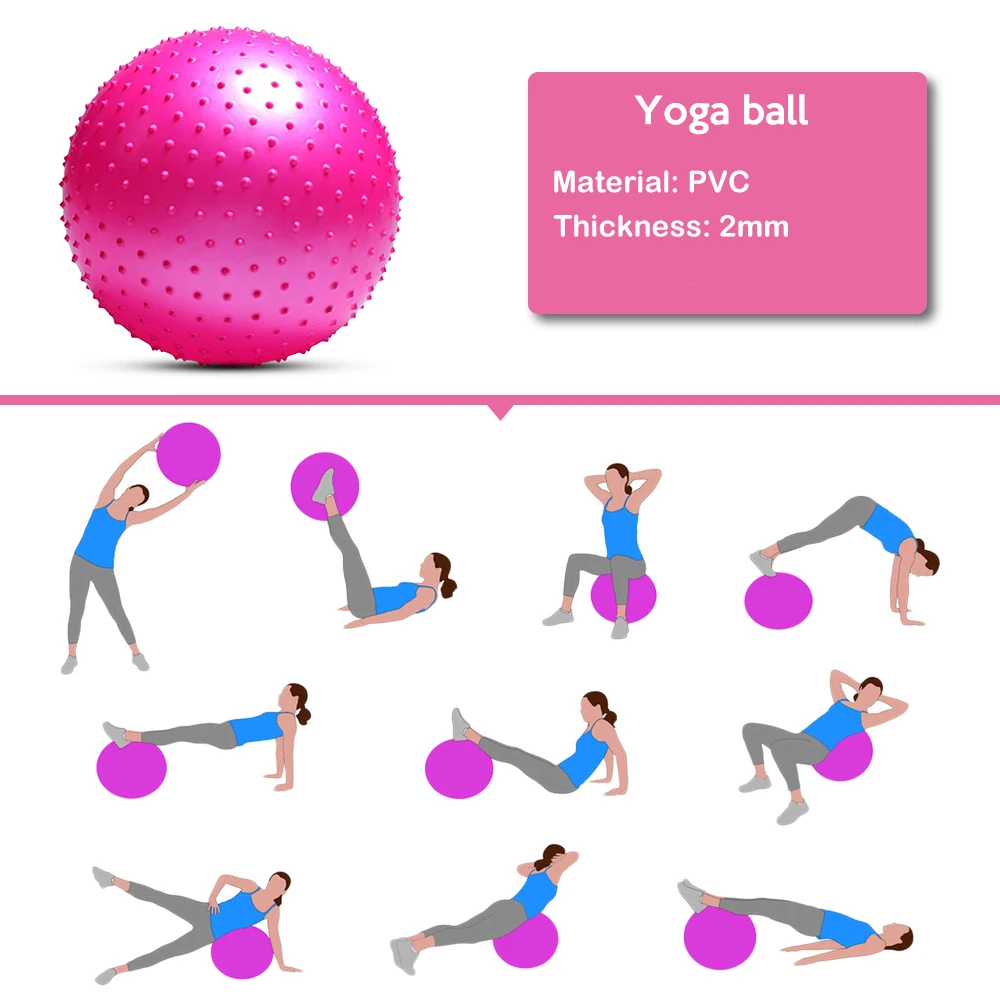 

PVC 55cm Yoga Fitness Balls Exercise Home Pilates Gym Balance Ball Yoga Ball Pilates Ladies Weight Loss Slimming Massage Ball
