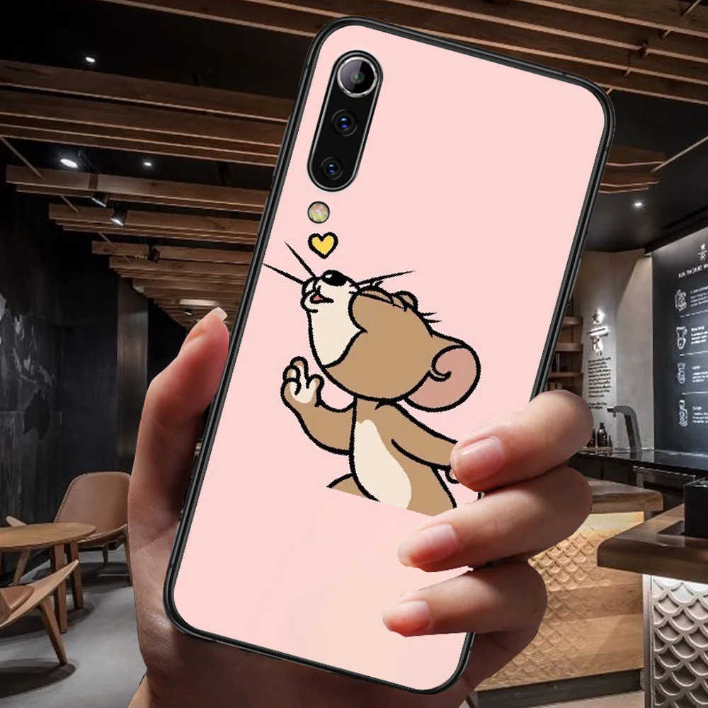 

Cat Toms and Cartoon Jerry Phone Case For Xiaomi Mi Note 10 A3 9 MAX 3 A2 8 9 Lite Pro Ultra black Funda Silicone Cover Painting