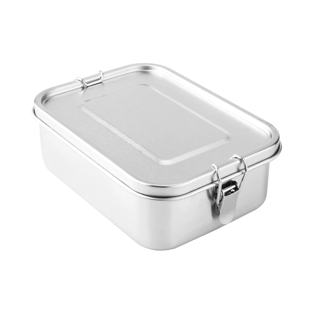 800ml Bento Box, Realman из нержавеющей стали Герметичный Bento Ланч-бокс, 40 унций герметичный дизайн с запирающимися зажимами, металлический пищевой контейнер - Цвет: 800ml