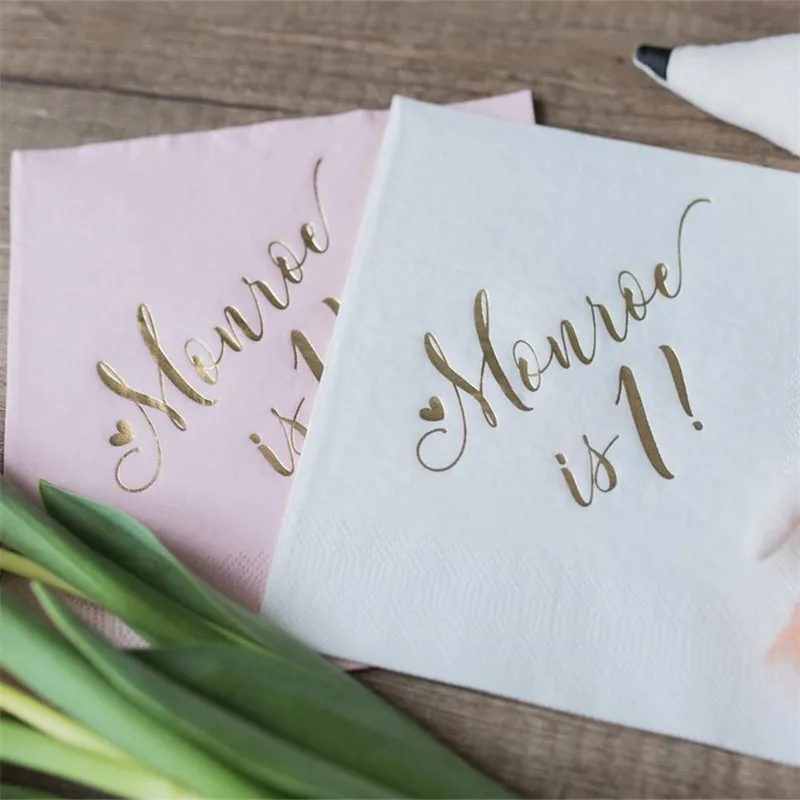 

Birthday Napkins, Personalized Modern , Happy Birthday, Bridal shower, Event Napkins, Engagement, Custom Paper napkins ,