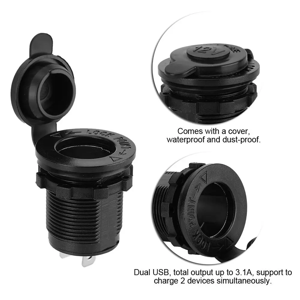 12 В 24 ABS автомобильный мотоцикл прикуриватель розетка с водонепроницаемой