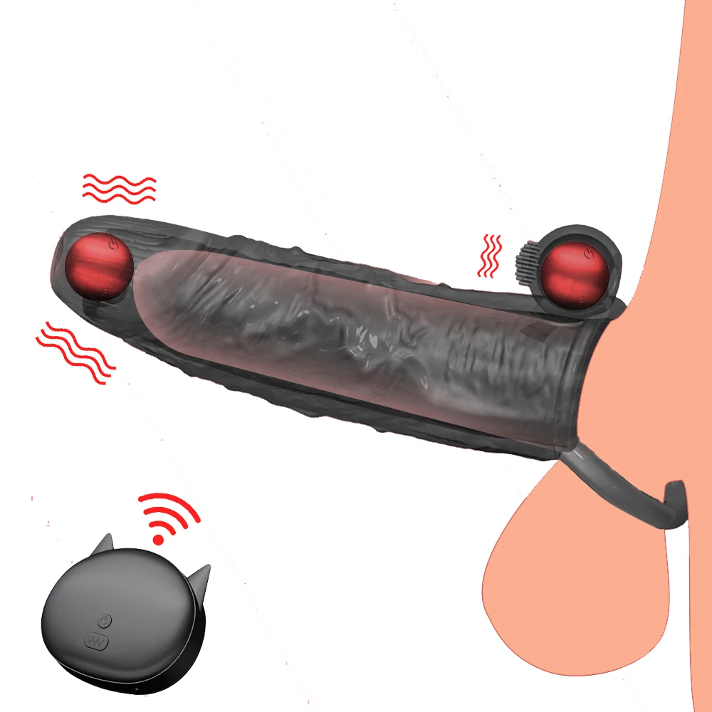 

Male Penis Enlargement Extender Cock Ring Sleeve Sex Toy For Men Vibrating Penis Sleeve Dick Cock Penis Ring Masturbation Device