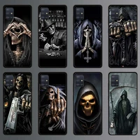 phone case for samsung galaxy a51 a71 a70 a50 a40 a20s a30 a10s a20e a10 a02s a01 back cover skull skeleton grim reaper fashion