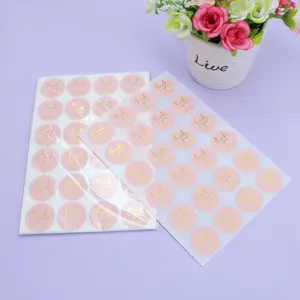 120 шт., Розовые наклейки спасибо