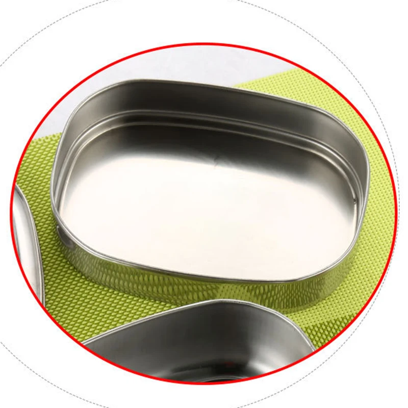 

2 Layers Lunch Box Stainless Steel Square Bento Food Holder Container Portable