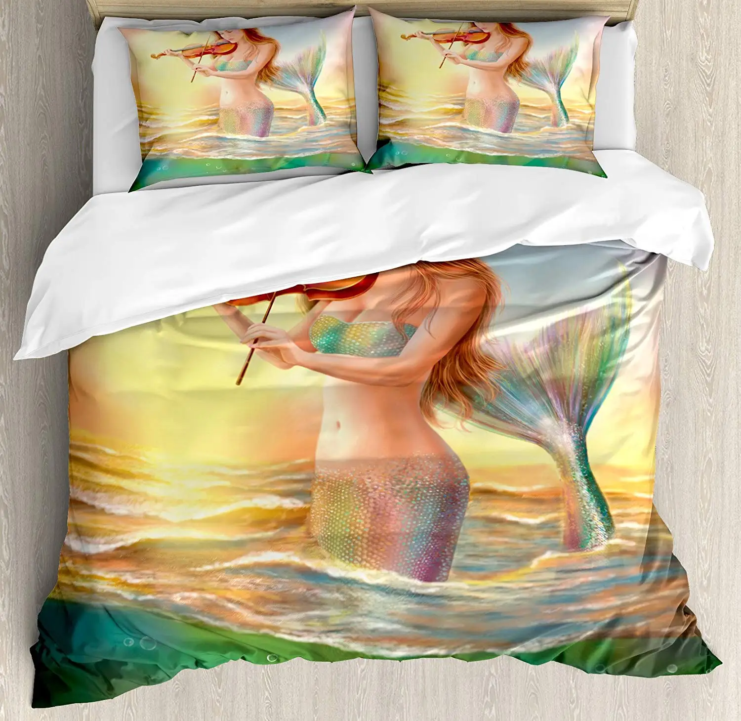Комплект пододеяльников русалка комплект из 3 предметов с цветным реалистичным