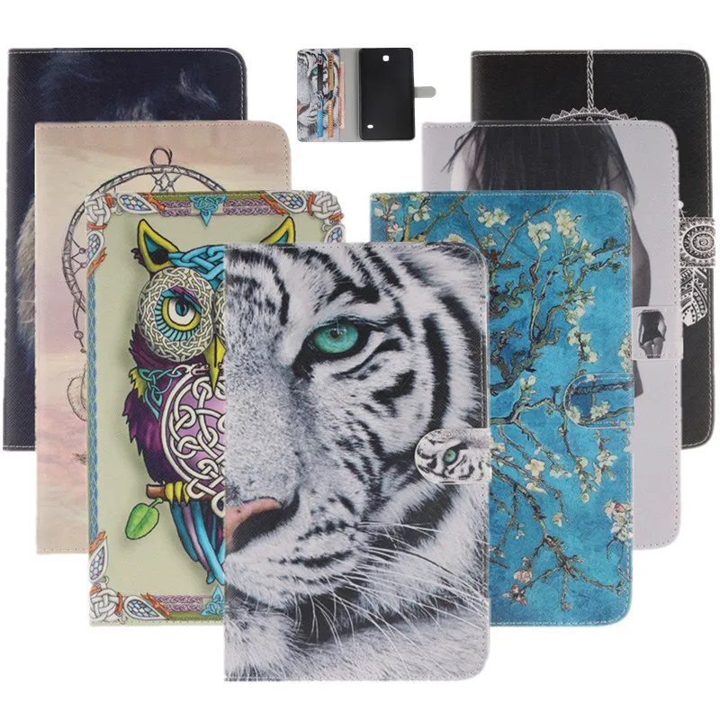

Fashion Painted Case For Samsung Galaxy Tab 4 8.0 T330 T331 T335 Flip PU Leather Smart tablet case Cover /card slot