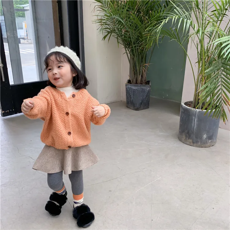 Осень зима Детский кардиган свитера Новинка 2019 года короткая куртка для девочек
