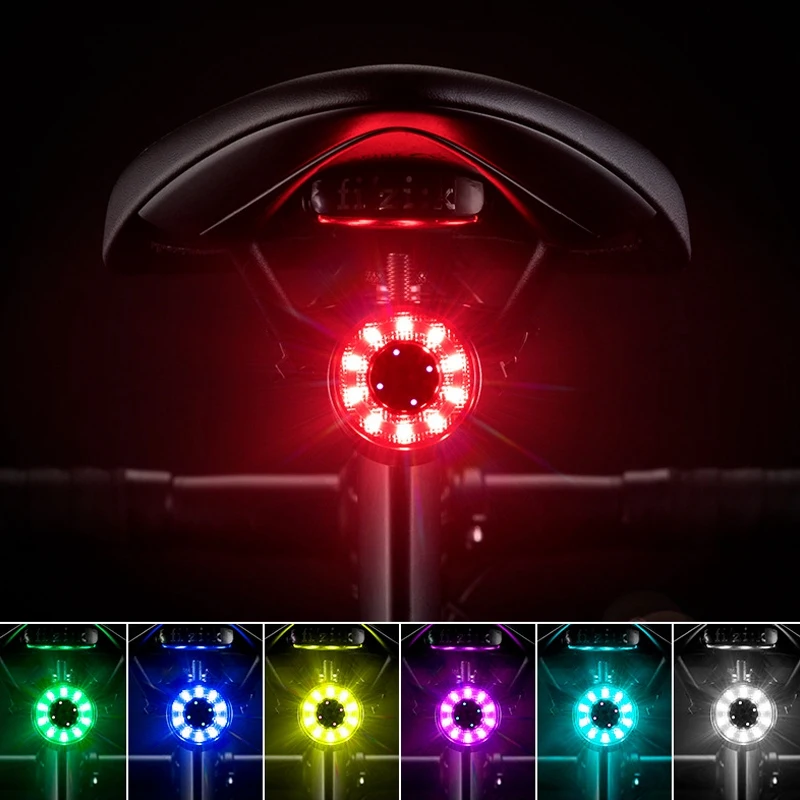 

ROCKBROS Bike Tail Light MTB Road Bike Night Cycling Rear Light Smart Brake Sensor Warning Light Waterproof Bicycle Accessories
