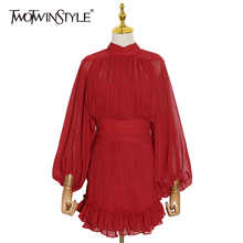 Twotwinstyle-vestido de leopardo ahuecado para mujer...