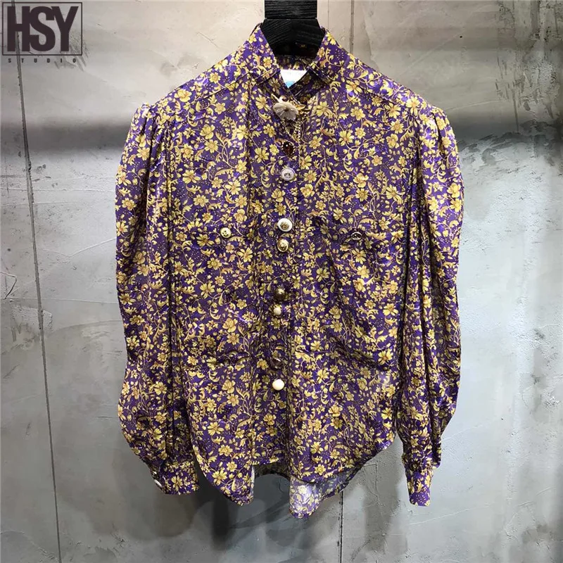 【HSY】2019 Осень Зима Новая модная женская рубашка Заказная стереоскопическая