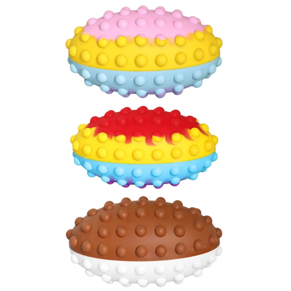 

20cm 3D Push Bubble Rugby Toy Portable Silicone Decompression Grip Ball Toy Stress Reliever Toys for Family and Office