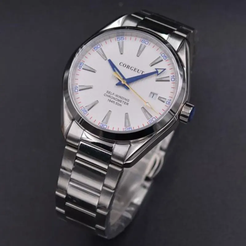

Fashion 41mm corgeut white dial sapphire glass sea-gull Automatic mens Watch