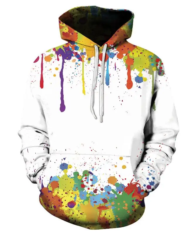 

2021 new 3D hoodie boys and girls painted spots 3D printed long-sleeved hat sweatshirt street pullover tops