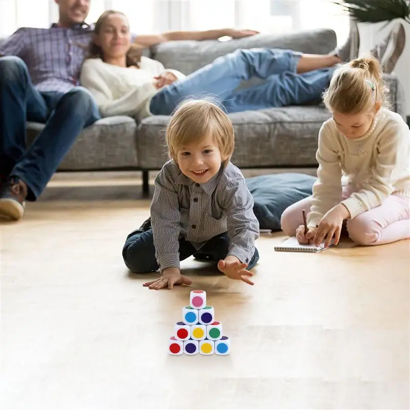 

10Pcs Color Printed Dices Educational Kids Learning Dices Acrlic Teaching Dices