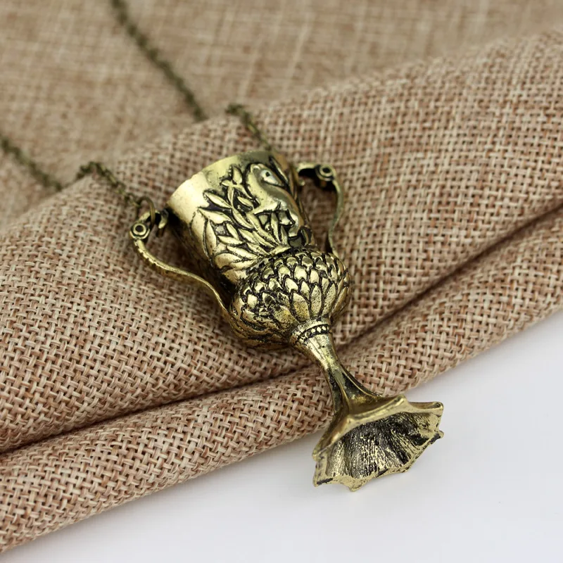 

Classic Jewlery The Goblet of Fire Bronze Cup Statement Pendent Neckalce For Boy Gifts