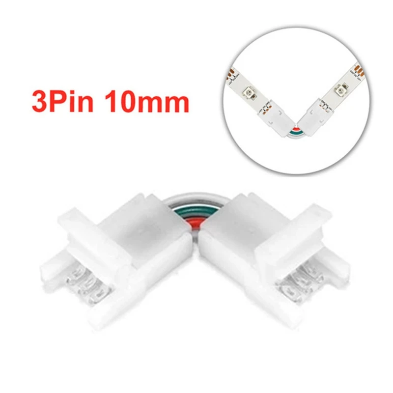 10 Pcs LED Strip Connectors 2/3/4 Pin 8/10mm Unwired Solderless Adapter Extension For 3528/5050 SMD RGB Lights | Обустройство дома