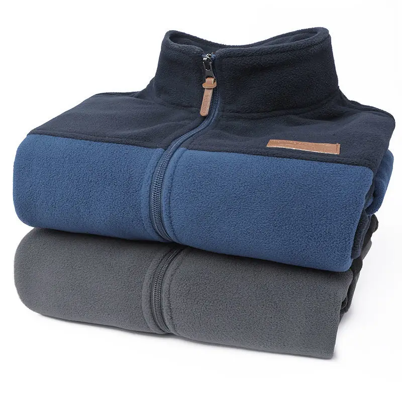 Куртка мужская флисовая утепленная много карманов в стиле пэчворк|Мужские