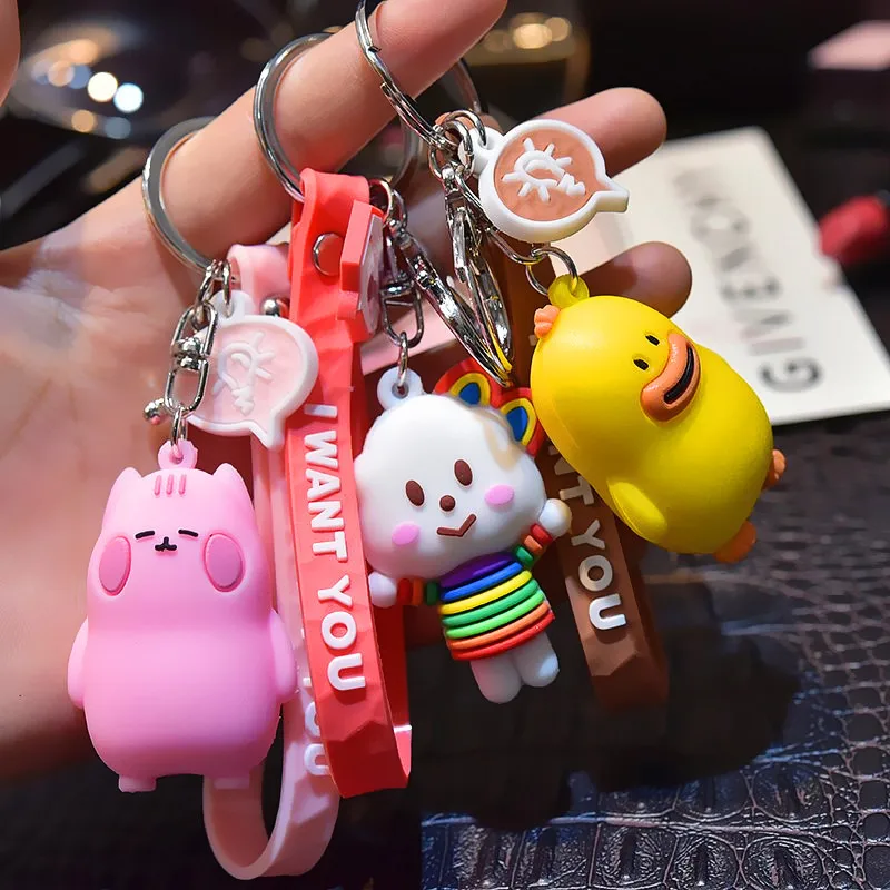 Радуга ПВХ животных мультфильм брелок для мужчин женщин сумка Orna t цепочка
