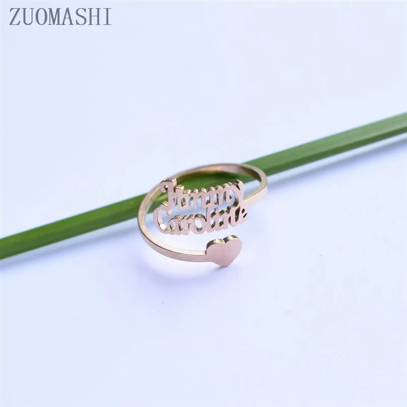 Изящное кольцо с именем на заказ штабелируемые кольца в форме сердца подарок