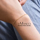 E-Manco модная простая цепочка с бусинами и шариками многослойный браслет ювелирные изделия тонкая цепочка для женщин 316L цепь из нержавеющей стали ювелирные изделия