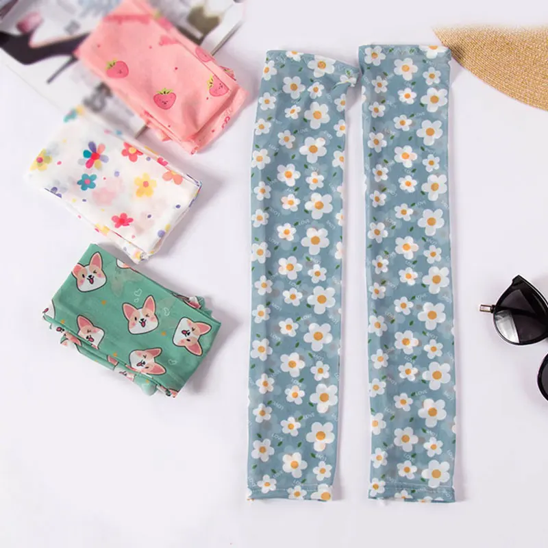 Новые шелковые манжеты ложный рукавами с мультяшными принтами чехол для