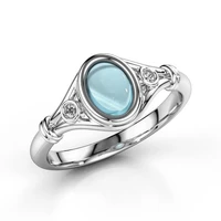 women rings european and american style simple atmospheric blue zircon rings womens engagement rings fashion wild jewelry