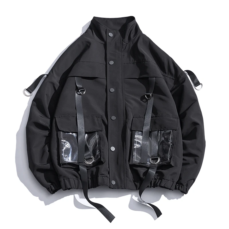 

Men's military jacket, casual coat, windbreaker with pocket, hip-hop style, 2021