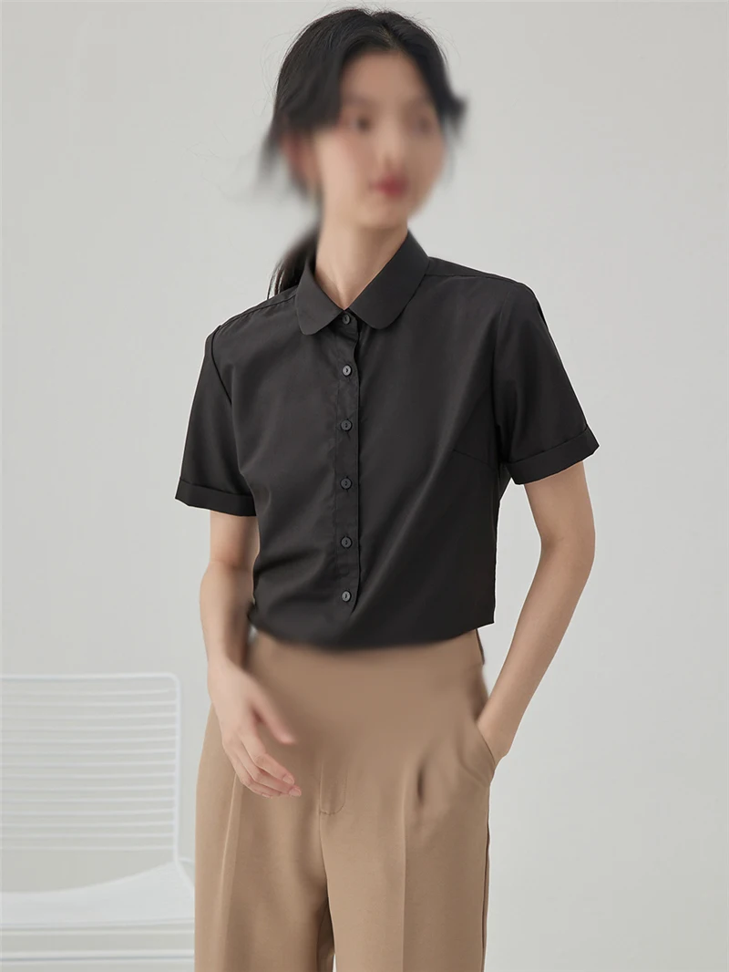 Женская летняя рубашка с коротким рукавом повседневный официальный костюм для
