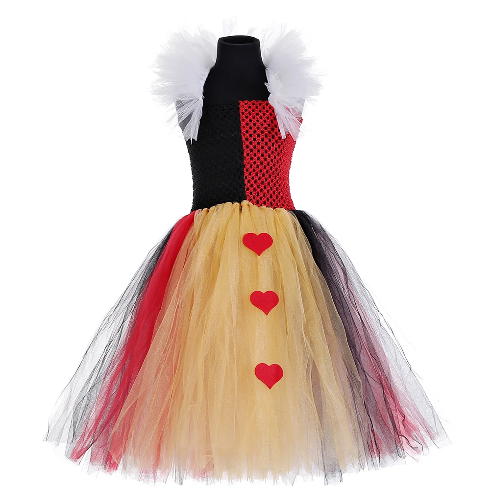 Queen сердец юбка-пачка для девочек детское платье Костюм на карнавал или Хэллоуин