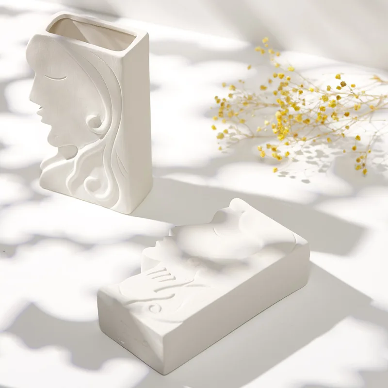 

Nordic creative ceramic dried flower vase modern minimalist home decoration cafe living room flower arrangement ornaments