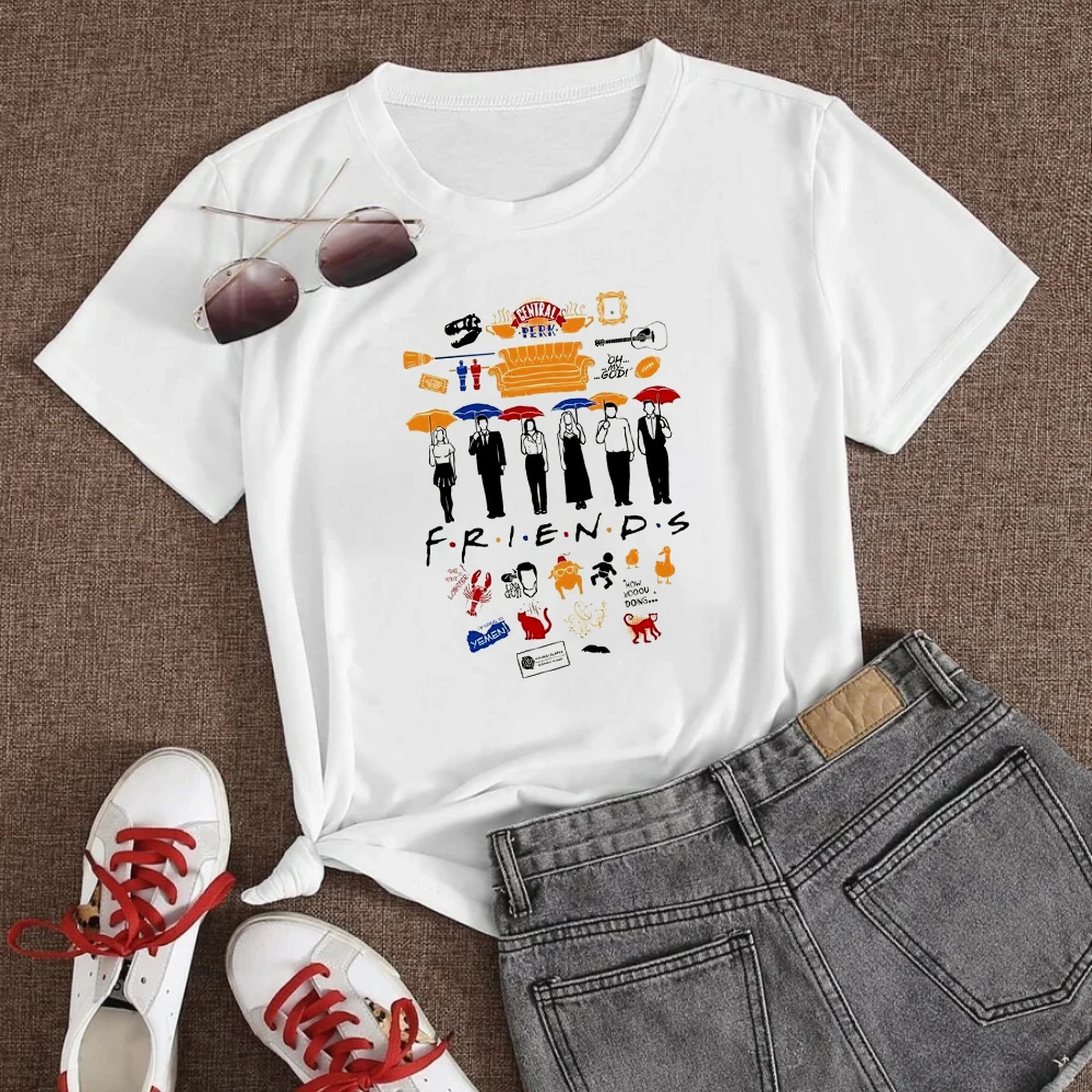 

Woman Clothing Friends Tv Show Female T Shirts Funny Summer Short Sleeve Cartoon Harajuku Ullzang T-shirt Oversized Ladies Top