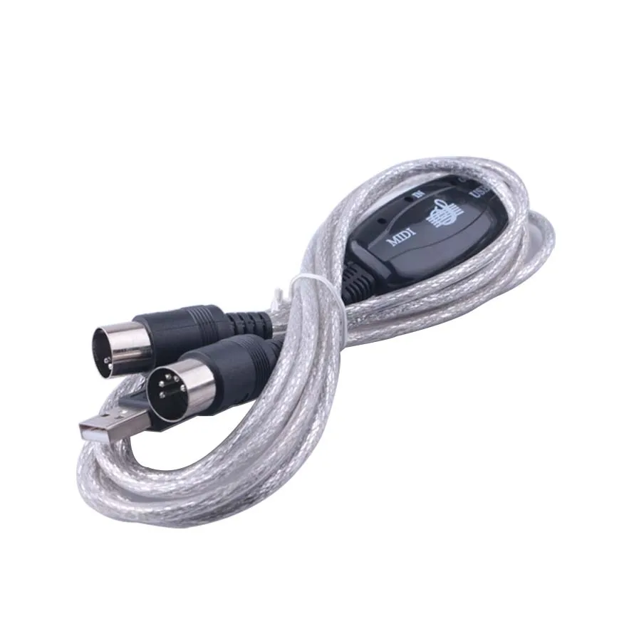 MIDI USB IN-OUT Interface Cable Cord Line Converter PC to Music Keyboard Adapter | Audio &amp Video Cables