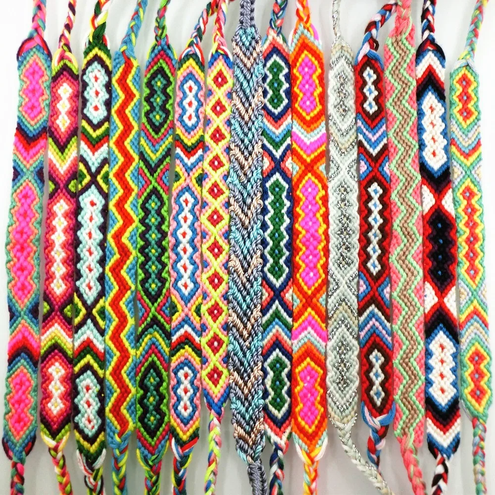 AMIU Handmade Jewelry Dropshipping Friendship Bracelets Adjustable Wrap Cotton Mix-Colour Woven Trendy Rope String For Women Men | Украшения