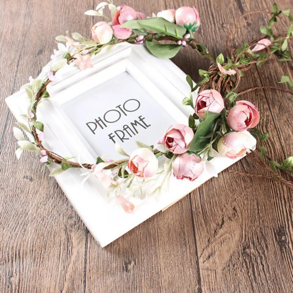 

Bridal Headdress Seaside Holiday Artificial Flowers Wreath Garland Hair Hoop Wedding Party Hair Wreath Boho Bridal Hair Hoop