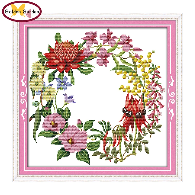

GG гирлянда цветок Стиль ручной работы диаграмм в китайском стиле наборы для вышивания радость воскресенье вышивка крестиком шаблоны для до...