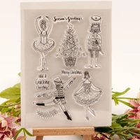 1pc christmas prom transparent clear silicone stamp seal cutting diy scrapbooking rubber coloring embossing diary decor reusable
