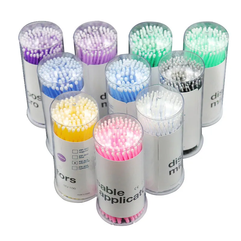 

100 pcs Disposable Micro Brush Mascara Wands MicroBrush Applicator Wand Lashes Brushes EyeLashes Extension women Makeup Tools