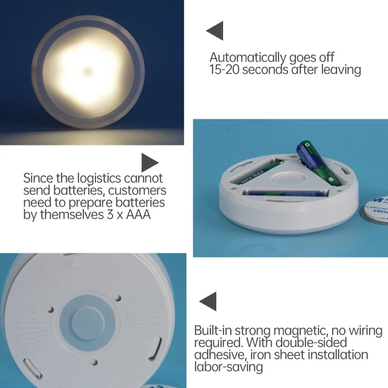 

1/2/3/4/6 Pack Motion Sensor Night Light LED Under Cabinet Lights for Wardrobe Stairs Kitchen Closet Lamp Bedroom Wall Lamp