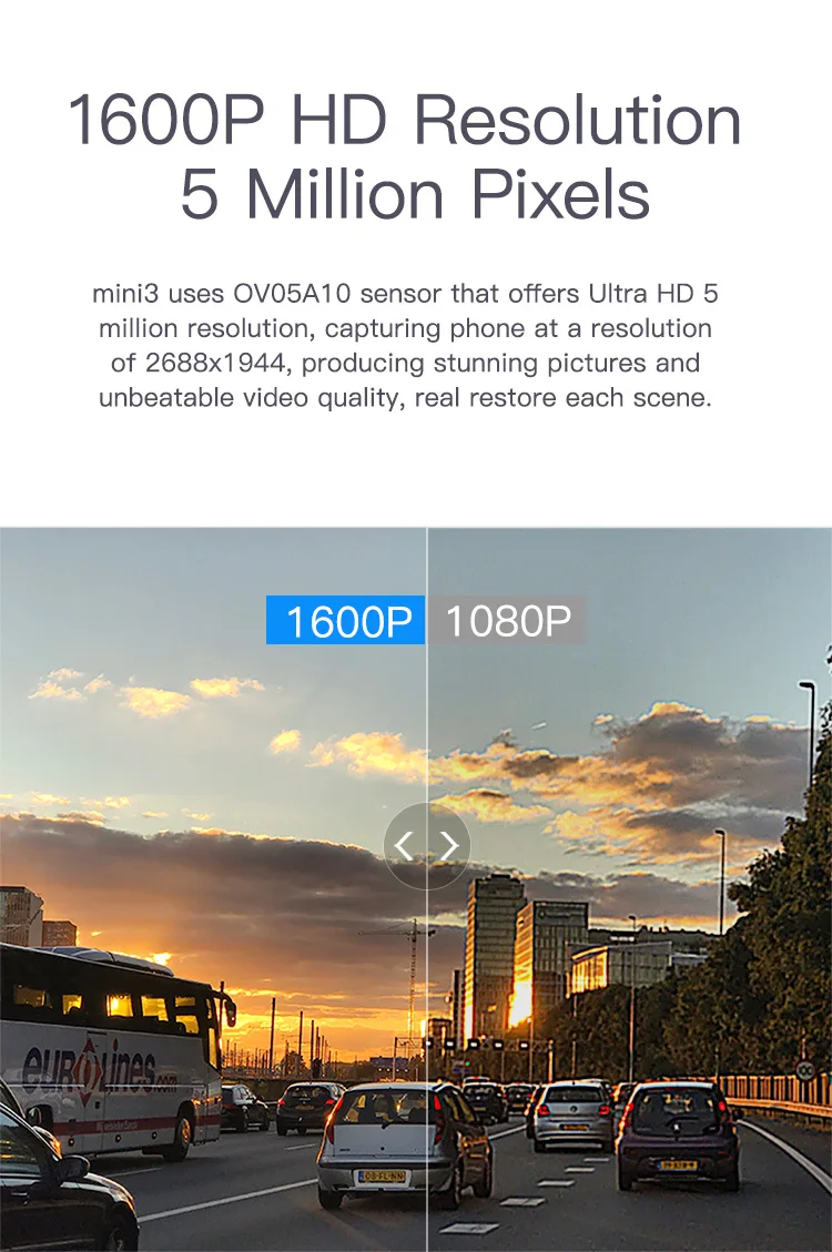 DDPai Mini3 1600P Full HD видеорегистратор Wi-Fi 32G Автомобильный видеорегистратор с WDR g-сенсором 24H Циклическая запись записи