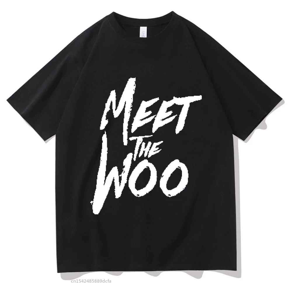 

MEET THE WOO POP SMOKE BOOTLEG Oversized Font Print Tshirt Couples Casual Street Tee